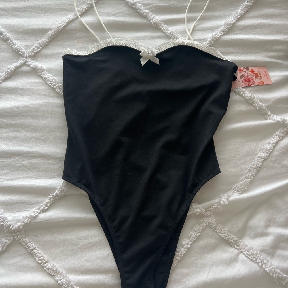 Black Spaghetti Strap Bodysuit